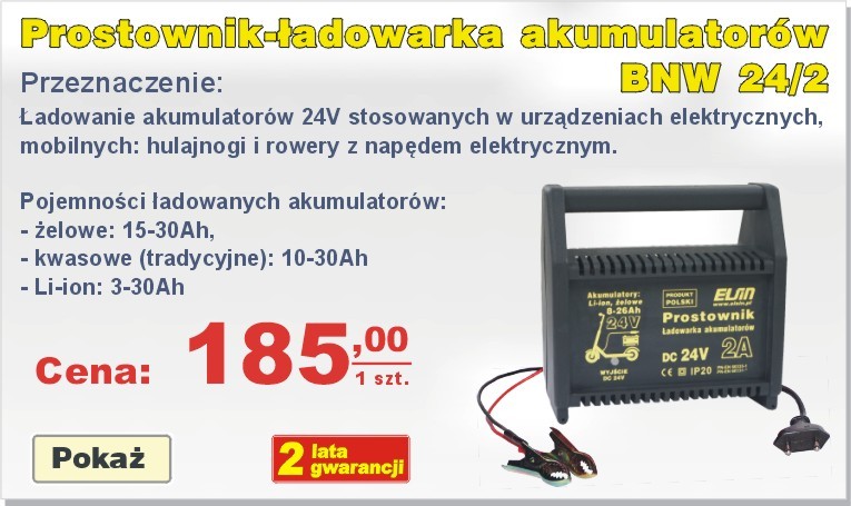 Ładowarka do akumulatorów Li-ion - BNW 24/2